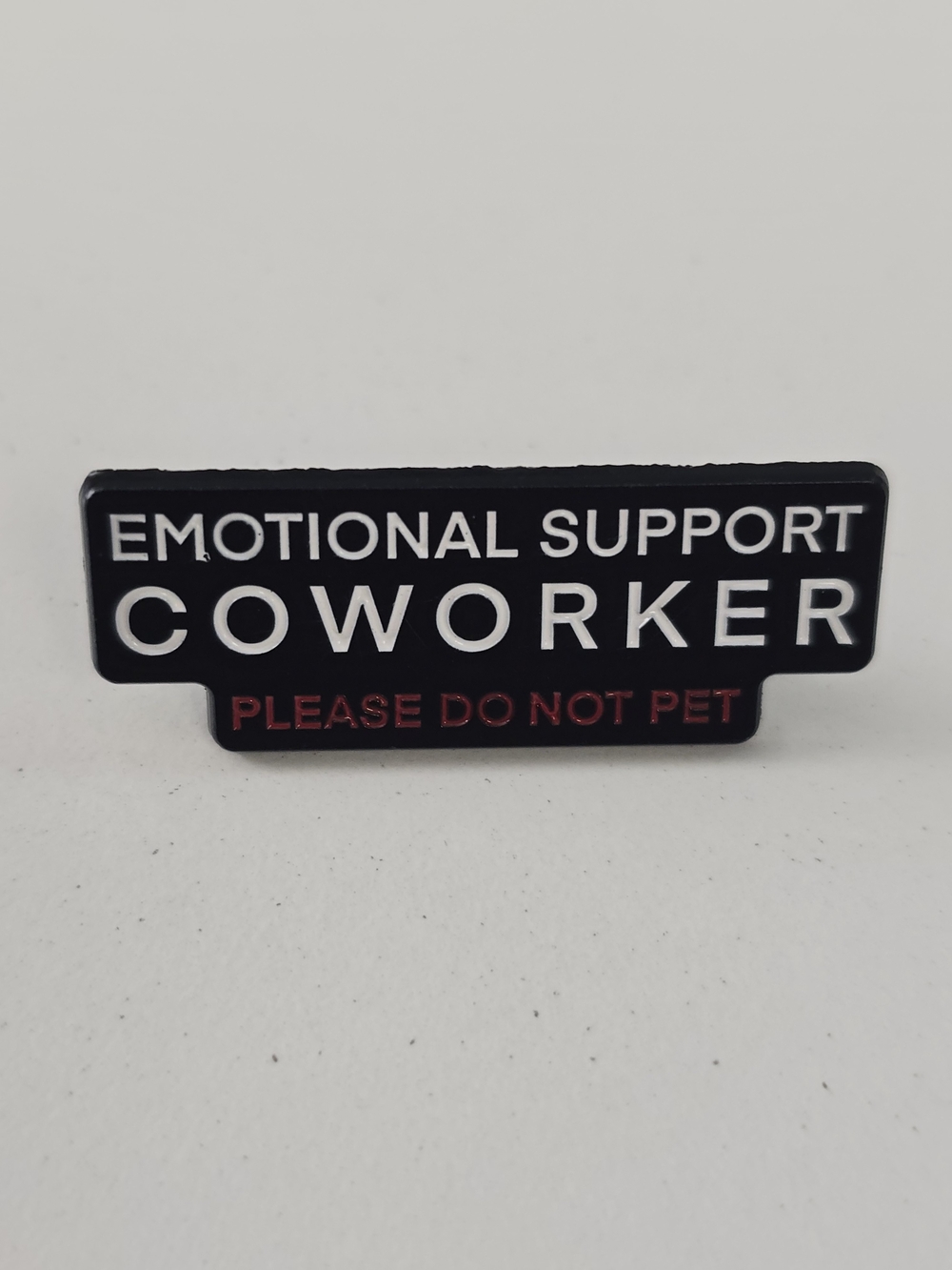 PACK OF 3-Emotional Support Coworker Badge — Black with Red Accent